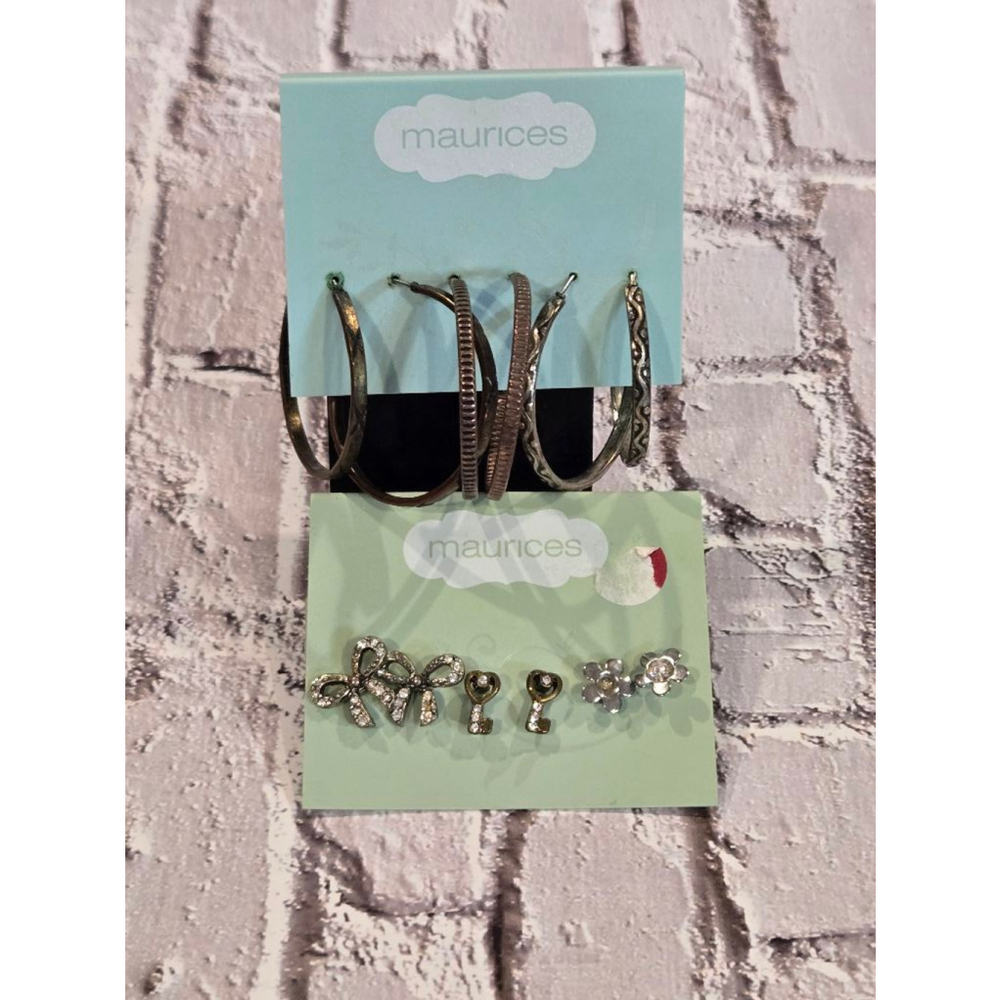 Maurices Silver Earrings Multiple Pairs